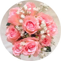 Букет роз с гипсофилой арт. 6860; h=47 см; 9 веток; цвет - розовый Цена 920.00 руб