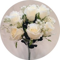 Букет роз с гипсофилой арт. 6860; h=47 см; 9 веток; цвет - белый Цена 920.00 руб