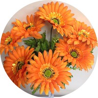 Букет гербер арт. 7376; h=50 см; 7 веток; d цветка = 15 см; цвет оранжевый  Цена 410.00 руб