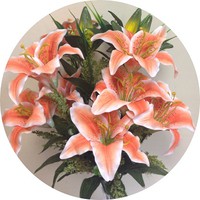 Букет лилий арт. 7378; h=68 см; 13 веток; 10 цветков; 3 бутона; цвет оранжевый Цена 700.00 руб