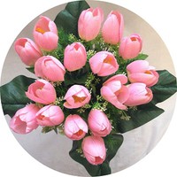 Букет тюльпанов арт. 4178; h=38 см; 17 веток; цвет: розовый Цена 700.00 руб