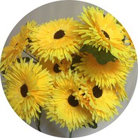 Букет гербер арт. 4177; h=53 см; 14 веток; d цветка = 15 см; цвет желтый Цена 600.00 руб