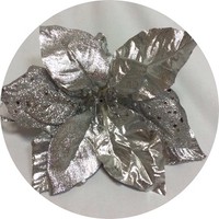 Пуансетия серебро арт. 5008; d=15см Цена 150.00 руб