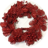 Рождественский венок на лозе арт. 4741; d=36 см; цвет красный Цена 1350.00 руб