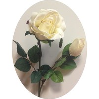 Роза двойная арт. 2603; h=63 см; 2 бутона; цвет молочный Цена 160.00 руб