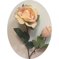 Роза двойная арт. 2603; h=63 см; 2 бутона; цвет персиковый Цена 160.00 руб