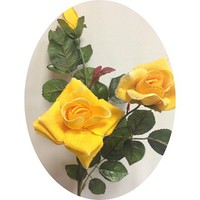 Роза тройная с каплями арт.56438 MD; h= 79 см; цвет - желтый Цена 130.00 руб