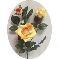 Роза тройная с каплями арт.56438 MD; h= 79 см; цвет - персиковый Цена 130.00 руб
